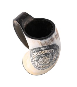 Taza de Cuerno de Buey Natural Personalizada de Alta Calidad, Taza Vikinga de Cuerno de Búfalo Real - Product Image 4