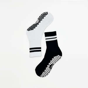 Calcetines de Pilates Antideslizantes Personalizados al por Mayor, Calcetines de Yoga y Ballet para Mujer con Diseño de Logotipo Personalizado, Rayas y Puño Acanalado para Estudios - Product Image 2