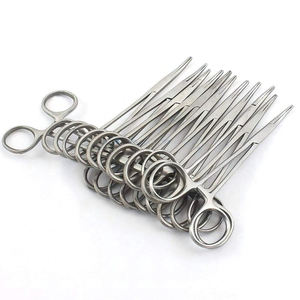 Pince hémostatique anti-moustiques à poignée verrouillable de qualité A+ 5 pouces, 10x droite, en acier, outil manuel certifié MOL pour chirurgie générale par Dentavex - Product Image 1