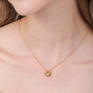 Lindo Collar con Colgante de Latón y Circonita en Forma de Donut para Mujer, Joyería de Moda, Venta al por Mayor - Product Image 3