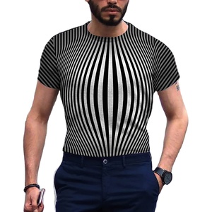 T-shirt personnalisé à impression 3D sublimée pour hommes femmes T-shirt de fitness tricoté à impression numérique avec broderie en chenille de haute qualité Logo - Product Image 1