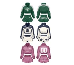 2026 Women's 2-Piece Street Sportswear Set Full-Sleeve T-Shirt and <b>Knee</b>-Length Shorts Breathable Non-Pilling - Product Image 5