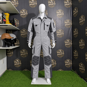 Custom OEM Industrial Workwear Coverall Heavy Duty Cotton Safety Uniform Protective <b>Jumpsuit</b> <b>for</b> Construction and Maintenance - Product Image 4