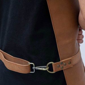 Leather Designer Apron Leather <b>Tool</b> Apron Welding Multi-use Leather <b>Carpenter</b> Apron With 3 Pockets - Product Image 2