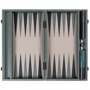 Juego de Backgammon de Lujo en Terciopelo Verde, Tablero de Cuero Premium, Juego de Mesa Clásico de Madera, Juego Educativo de Inteligencia para Adultos - Product Image 4