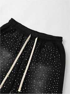 Men's <b>Black</b> Dot Print Drawstring Shorts Mid Waist Casual Breathable Polyester Shorts - Product Image 3