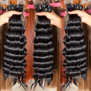 Pelo vietnamita humano de Color negro Natural ondulado profundo suelto 100% sin enredos sin desprendimiento productos más vendidos - Product Image 4