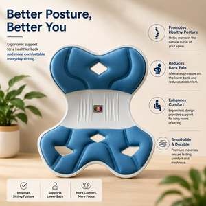 Chaise ergonomique LN/H avec soutien lombaire et pelvien à 3 points, coussin orthopédique pour soulager les douleurs dorsales - Product Image 1