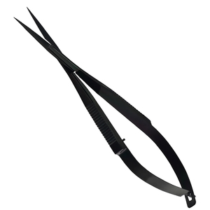 Ciseaux à ressort multifonctionnels noirs pour salon de beauté, 5 pouces, ciseaux à cuticules, lames de haute précision, ciseaux à ressort - Product Image 1