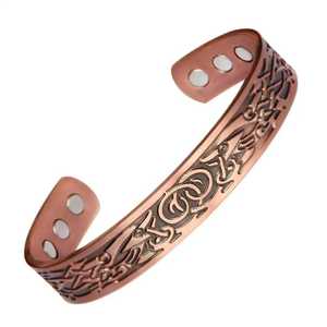 Brazalete de Cobre Ajustable Hecho a Mano, Chapado en Oro, Estilo Vintage, Unisex, para Bodas, de Alibaba - Product Image 6