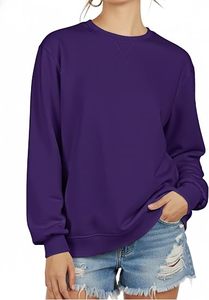 เสื้อสเวตเชิ้ตคอกลมสีดำแบบยูนิเซ็กซ์ ทรงโอเวอร์ไซส์ แขนยาว ผ้าถักเนื้อฝ้าย สวมใส่สบาย สีพื้น เหมาะสำหรับใส่ในฤดูใบไม้ร่วง - Product Image 6