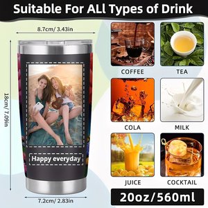 Vaso de Acero Inoxidable de 20 oz, Taza de Viaje de Doble Pared Aislada con Diseño de Bosque Arcoíris - Product Image 6
