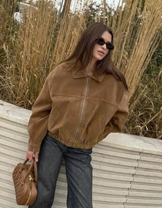 Fashion Style <b>Suede</b> Leather <b>Jacket</b> Premium Style Hot Selling Women's PU Leather <b>Suede</b> <b>Jackets</b> - Product Image 6