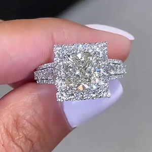 Elegant Design 2.5 Carat Moissanite <b>Cushion</b> Cut Diamond Gold Plated Engagement <b>Wedding</b> <b>Ring</b> 925 Sterling Silver Everyday Wear - Product Image 4