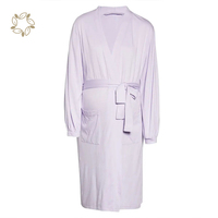 Robes de maternité modales durables robes de naissance écologiques ensemble assorti à manches longues vêtements de nuit pour femmes enceintes robe de nuit de maternité
