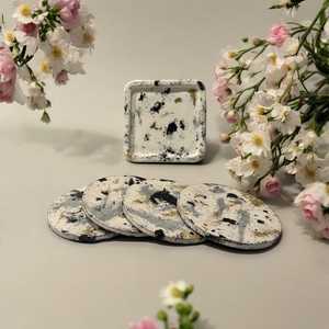 Ensemble de sous-verres faits main de luxe, sous-verres élégants et uniques, décoration de maison sophistiquée, cadeau - Product Image 1