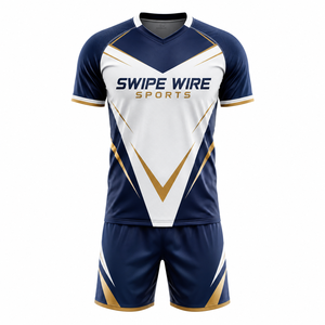 เสื้อฟุตบอลผู้ใหญ่แบบยูนิเซ็กซ์ โพลีเอสเตอร์ 100% พิมพ์ลายดิจิตอล ชื่อทีมและหมายเลข คอวี แขนสั้น ยืดหยุ่นได้ น้ำหนัก 140 กรัม ทรงปกติ - Product Image 4