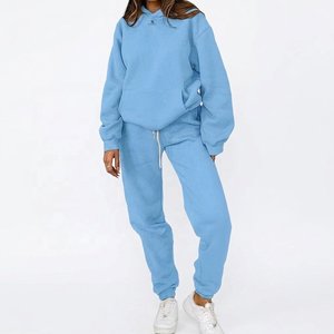 Conjunto de Sudadera con Capucha y Pantalones de Felpa de Algodón Oversize para Mujer, Chándal Casual de Invierno, Sudadera de Manga Larga, Pantalones Holgados de Corte Completo - Product Image 6