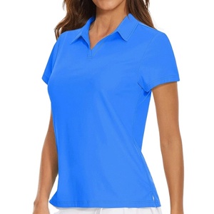 Camiseta de Lona Tejida Informal de Primera Calidad para Mujer, Diseño Personalizado, Mejor Precio, Ropa de Verano, Color Azul, para Golf - Product Image 1