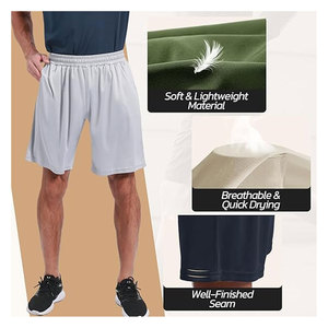 Shorts de basket-ball pour hommes, séchage rapide, noirs, shorts de sport avec poches profondes, légers, respirants, pour la salle de sport, la course à pied et l'entraînement - Product Image 3