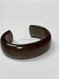 Brazaletes de resina a la moda, venta al por mayor, brazalete abierto ancho personalizado, joyería de resina, brazaletes de pulsera de resina bohemios - Product Image 3