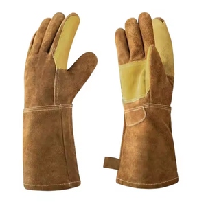 High Quality Heavy-Duty Reinforced Cowhide Split Leather Welding <b>Gloves</b> Abrasion Resistant Hand Protective Clothing Safety - Product Image 5