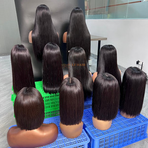 Pelucas de Cabello Humano 100% Natural Vietnamita, Disponibles en 8-26 Pulgadas, Cutícula Alineada, Liso Extremo, Pelucas con Frente de Encaje Suizo 2x6 - Product Image 1