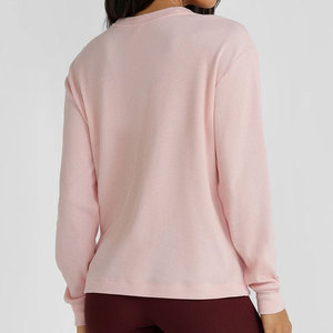 Camiseta de Yoga para Mujer, Ropa Deportiva, Diseño Holgado, Larga, Talla Grande, Tejido Antipilling, Manga Larga, Cuello Redondo - Product Image 2