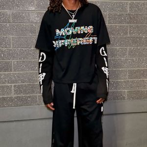 เสื้อยืดผู้ชาย/ผู้หญิง ฤดูร้อน ผ้าถักคุณภาพสูง แขนสั้นสองชั้น ทรงโอเวอร์ไซส์ สไตล์ลำลอง พิมพ์ลายเพชร - Product Image 1