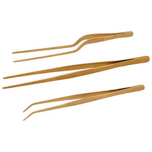 Pinzas de Cocina Offset para Emplatar, Pinzas de Cobre de Punta Larga para Decorar Alimentos, Ensaladas, Cocinar y Servir - Product Image 1