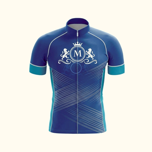 Conjunto de Jersey de Ciclismo para Hombre, Azul Turquesa con Logotipo Estampado, Transpirable, de Poliéster, para Bicicleta de Carretera, Diseño Personalizado para Adultos - Product Image 3