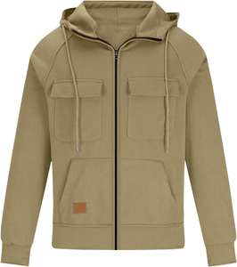 Sweat à capuche zippé pour homme, surdimensionné, de haute qualité, style vintage, effet délavé soleil et usé, délavé à l'acide - Product Image 5