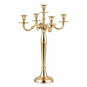 Wedding Centerpiece Metal Candelabra Wholesale 5 Arm <b>Silver</b> Candle Holder Elegant Aluminum Table <b>Candlestick</b> For Event Decor - Product Image 4