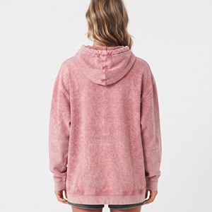 2026 Latest OEM Custom <b>Women's</b> Tie Dyed <b>Pink</b> Oversized <b>Hoodie</b> Pullover Sweatshirt Front Letter Print Kangaroo Pocket - Product Image 2