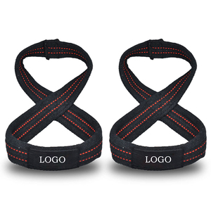 Unisex Cotton Figure 8 Heavy Duty Weight <b>Lifting</b> Wrist <b>Strap</b> High Stretch Snap Closure Custom Logo Option Figure 8 <b>Strap</b> Design - Product Image 5