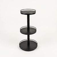 Stand promotionnel commercial rond à 3 niveaux de 1,3 m de hauteur, en acier thermolaqué, antirouille, durable, pour les ventes en supermarché