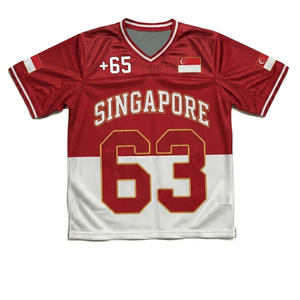 เสื้อฟุตบอลสิงคโปร์ ยูนิเซ็กซ์ คอวี แขนสั้น ระบายอากาศได้ดี ผลิตจากผ้าโพลีเอสเตอร์ตาข่าย ซับเหงื่อ สำหรับทีม ผู้ใหญ่ ทุกคน - Product Image 3