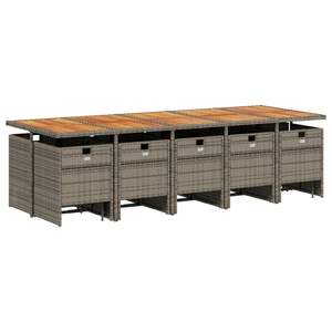 Conjunto de comedor para jardín en gris y marrón - Product Image 3