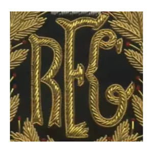 Badge de blazer brodé fait main en fil de bullion, forme irrégulière, fil d'or - Product Image 5