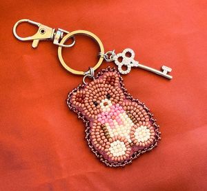 Exclusive Embroidery Beaded <b>Keychain</b> Handmade Floral Beadwork Key Ring with Premium Craftsmanship Eco-Friendly Classic - Product Image 2