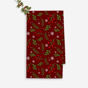 Eye Catching Christmas Floral Printed Design Tradition Style For Christmas Decoration Washable <b>Table</b> <b>Runner</b> - Product Image 2