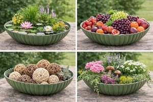Moderna Tazón Redonda de Metal Ecológico con Borde Festoneado, Minimalista, Verde Pálido, para Servir Frutas, Ideal para Fiestas - Product Image 3
