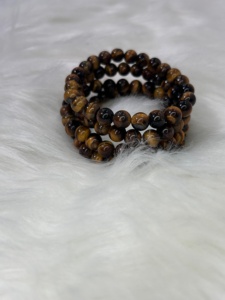 สร้อยข้อมือหินไทเกอร์อายธรรมชาติขนาด 8 มม. คุณภาพพรีเมียม ขัดเงาอย่างดี สร้อยข้อมือลูกปัดอัญมณี ขายส่งจำนวนมาก ของขวัญเครื่องประดับคริสตัล - Product Image 4