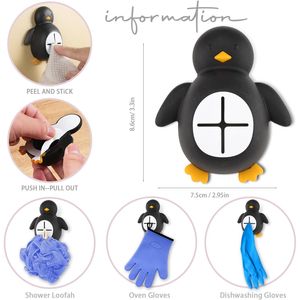 Divertente Porta Asciugamani da Cucina a Forma di Pinguino, Ganci Autoadesivi in Silicone per Regali di Natale per Donne, Uomini, Mogli, Amici, Organizzazione Cucina - Product Image 4