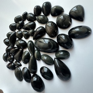 Cabujón de obsidiana negra TFH disponible para la venta, lote de 42 piezas y 300 gramos (1500), cristal curativo pulido a mano. - Product Image 6