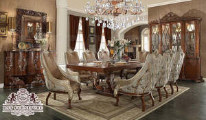 Juego de Muebles de Comedor Estilo Italiano de Lujo, Juego de Muebles de Comedor Italiano de Lujo Estilo Barroco, Juego de Mesa de Comedor para 4 Personas - Product Image 5