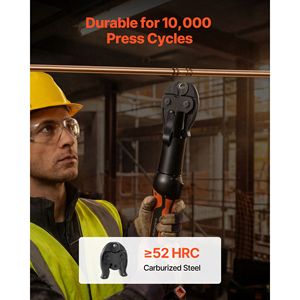 Utensili a pressione compatte serie 3/8'' con ganasce in acciaio temprato 52 HRC per applicazioni HVAC/R ad alta pressione compatibili - Product Image 4