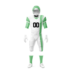 Conjunto de Uniforme de Fútbol Americano Personalizado para Adultos, Jersey y Pantalones Sublimados en Blanco y Azul, Poliéster que Absorbe la Humedad - Product Image 4