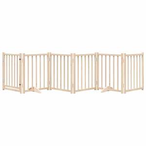 Barrière pour chien en bois massif de sapin avec porte pliable, 6 panneaux, 118,1 pouces, barrières et enclos pour animaux de compagnie - Product Image 3