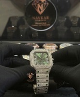 Montre mécanique de luxe pour homme, entièrement sertie de diamants, style hip-hop, avec moissanite VVS, en or